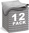 Gray Microfiber Cleaning Cloth 13"x13", Ultra Soft Absorbent Microfiber Cleaning Rags for Housekeeping Cleaning Supplies, Lint Free Reusable Clean...