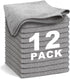 Gray Microfiber Cleaning Cloth 13"x13", Ultra Soft Absorbent Microfiber Cleaning Rags for Housekeeping Cleaning Supplies, Lint Free Reusable Clean...