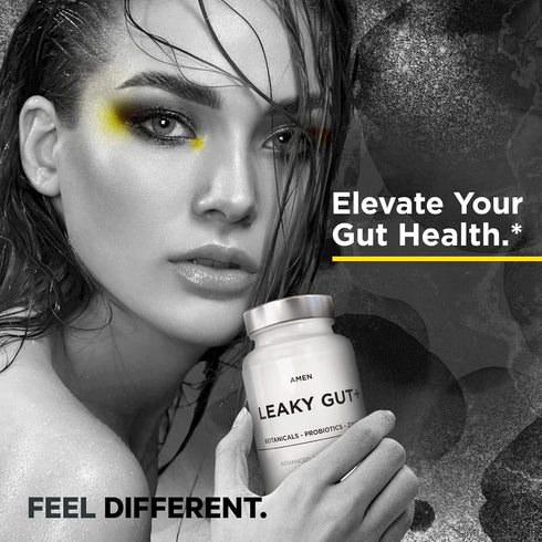 Amen Leaky Gut Supplement - Advanced Formula with Bioavailable L Glutamine, Zinc, Turmeric, DGL Licorice Root - Marshmallow Root - Probiotics & Fe...