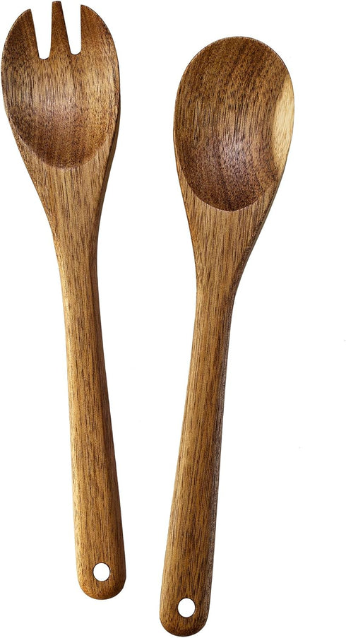 Acacia Wood Salad Serving Set, Salad Serving Spoons for Serving and Tossing, Salad Spoon and Fork Serving Set...