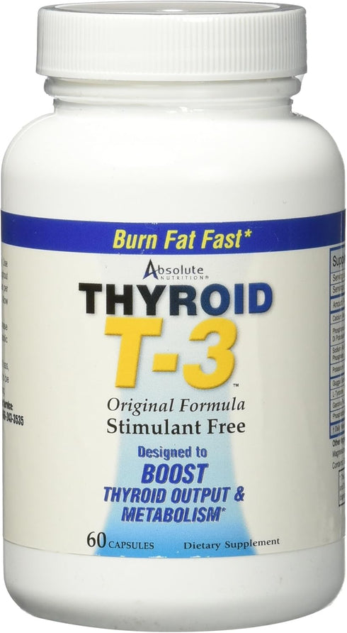 Fat Burning Metabolism Boosting Supplement, Thyroid T-3, 60 Capsules...