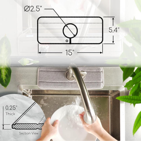 The Original Ternal Sinkmat Drip Catcher & Splash Guard, Faucet Mat for Sinks – Absorbent Microfiber, Machine Washable Counter Protector & Drying ...