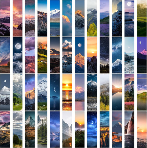 200 PCS Landscape Bulk Bookmarks for Kids 50 Designs Book Marks for Students Double Sided Cute Book Mark Themed Book Marks Set Set for Book Lovers...