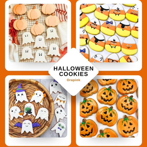 4" Halloween Cookie Cutters Set for Baking - Pumpkin, Ghost and Candy Corn Shape Large Stainless Steel Holiday Cutter...