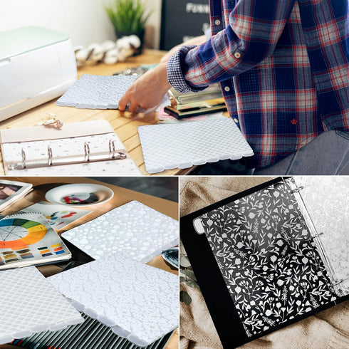 24 Pcs 3 Ring Binder Dividers with Tabs White Frosted Designs Plastic Page Dividers with 24 Tabs Recipe Cute Binder Dividers Decorative Insertable...