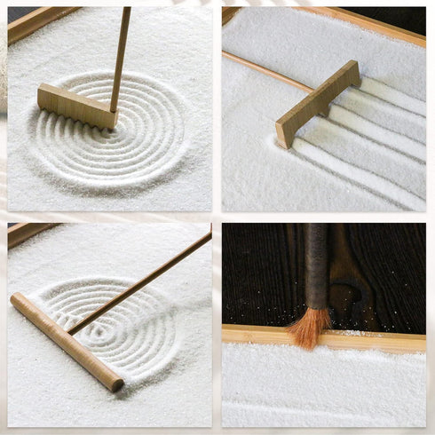 Tabletop Zen Garden Accessories Kit - Japanese Sand Zen Garden Rakes Tools Set,Office Relaxation Gifts with Healing Stones Zen Garden Decor for Ma...