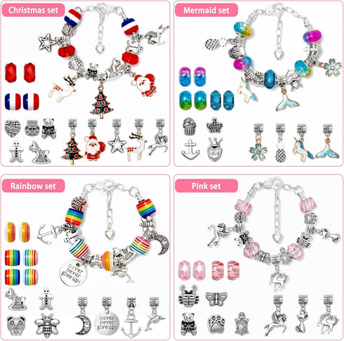 Siligar 121pcs Charm Bracelet Making Kit, DIY Bracelet Bead Jewelry Making Kit Crafts Christmas Gifts Bracelets for DIY Craft for Girls 8-12...