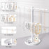 Necklace Holder Organizer Stand,2-Tier Sturdy Metal Jewelry Stand with Round Tray for Bracelet Bangles Holder Display,12.9" Tall for Long Necklace...