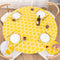 UMINEUX Round Fitted Vinyl Tablecloth with Elastic Edged & Flannel Backing, Waterproof, Round Table Cover for Indoor Outdoor Patio Use - Fits Tabl...
