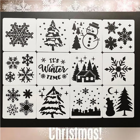 20 Pieces Stencil Template for Painting Reusable Animal Plant Stencil Spring Summer Winter Template, DIY Christmas Stencils for Painting on Wood W...