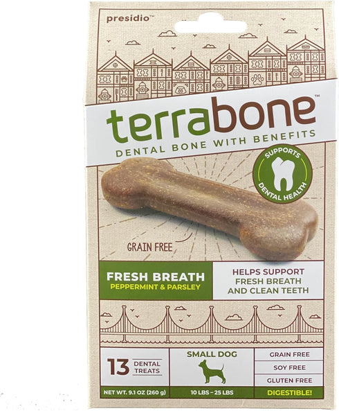 Presidio Terrabone Dental Chews, Dog Teeth Cleaning Treat, Small, 13 Treats...
