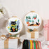 5 Sets Embroidery Starter Kit with Black Cat Patterns and Instructions, DIY Adult Beginner Cross Stitch Embroidery Kits, Including 2 Plastic Embro...