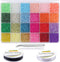 EuTengHao 13200Pcs Glass Seed Beads Small Craft Beads Small Beads for DIY Bracelet Necklaces Crafting Jewelry Making Supplies with Two 0.6mm Clear...
