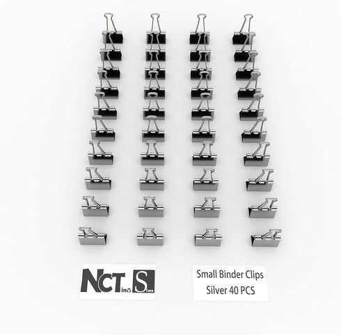 Binder Clips Small Metal Clamp 0.75 inch / 19 mm (Silver, 40 PCS)...