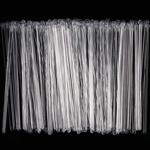 100 Pieces Ball Head Stirrer Disposible Plastic Round Top Crystal Swizzle Sticks, Crystal Cake Pops, Cocktail Coffee Drink Stirrers (Clear)...