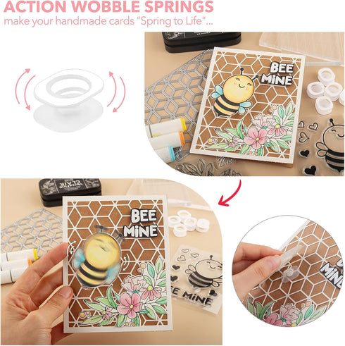 BAOFALI 180Pcs/Set Mini Action Wobbles,Self-Adhesive Springs,Small Wobblers Movers for for Card Making DIY Scrapbooking Arts Projects Handmade Cra...