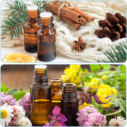 PATIKIL 5ml Essential Oil Bottles, 50 Pack Clear Glass Bottles with Orifice Reducer Sample Vial Screw Cap Storage Vials Container Style 1, Black...