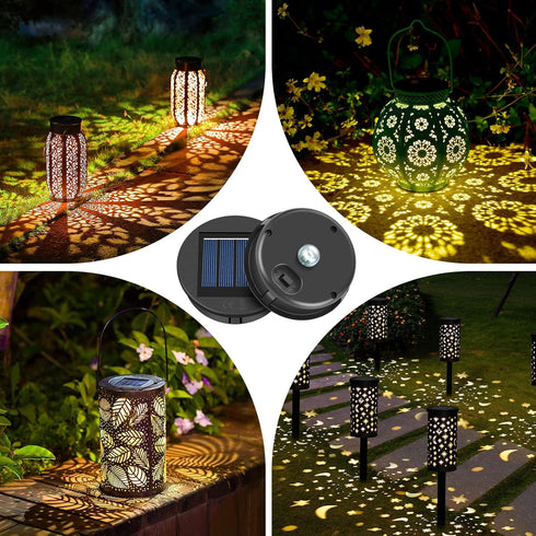 ELUTENG Solar Light Replacement Top 4 Pack (Top Size 3.15 inch, Bottom Size 2.76 inch) LED Solar Lantern Light Lids Outdoor Waterproof Replacement...