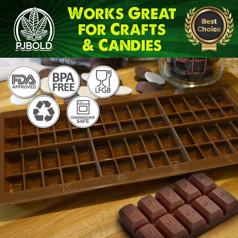 Small Leaf Chocolate Bar Silicone Candy Mold Trays, 2 Pack...