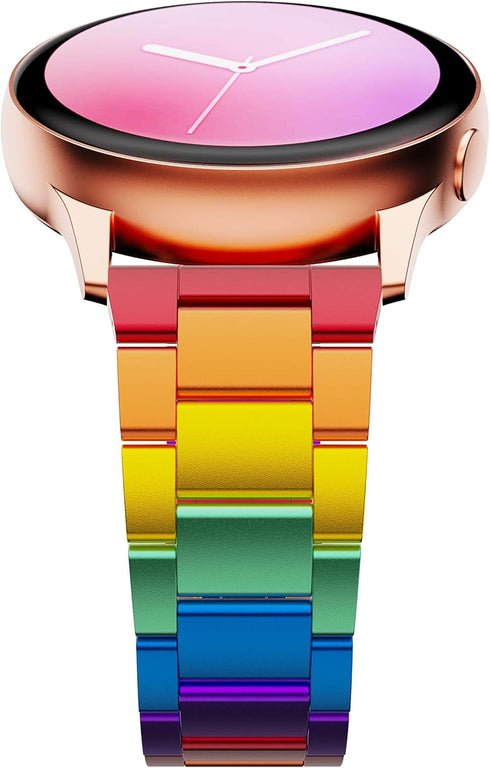 GELISHI Compatible with Galaxy Watch 7 6 5 Band 40mm 44mm/6 Classic 43mm 47mm Women, 20mm Bling Stainless Steel Band for Galaxy Watch 4 Classic 42...