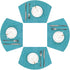 SHACOS Round Table Shape Placemats Set of 4 Wedge Placemats Heat Resistant Woven Vinyl PVC Table Mats Indoor Outdoor Wipe Clean (4, Teal Blue)...