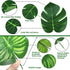 74 Pcs 7 Kinds Artificial Palm Leaves Tropical Fake Leaves, Monstera Leaf for Safari Jungle Hawaiian Dinosaur Luau Party Table Decoration Wedding ...
