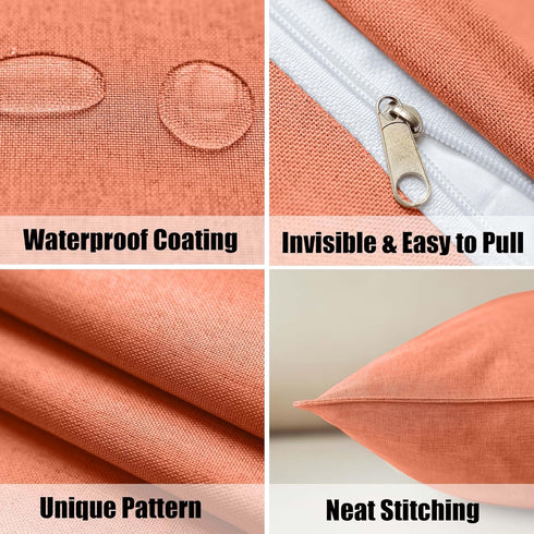 NiNi ALL Outdoor Waterproof Throw Pillow Covers Set of 2 Decorative Farmhouse Garden Pillowcase Solid Cushion Cases for Patio Tent Couch 22x22 inc...