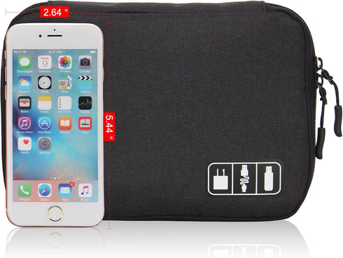 Hynes Eagle Travel Universal Cable Organizer Electronics Accessories Cases for Various USB Phone Charger and Cable Black...