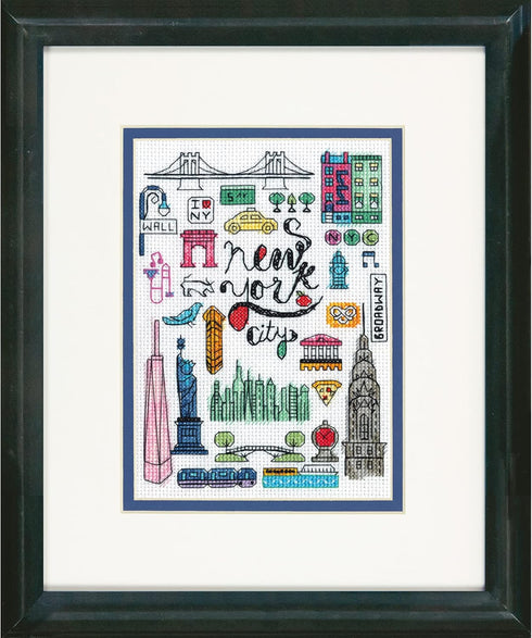Dimensions New York and Paris Counted Cross Stitch Set, 5" x 7", 14 Cnt. White Aida...