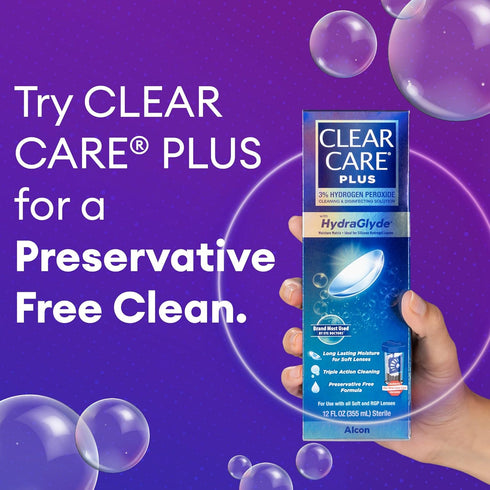 Clear Care Plus Cleaning and Disinfecting Solution with Lens Case, Clear, 12 Fl Oz...