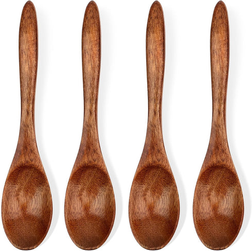 4 Pcs Small Wooden Spoons, 5.9 Inch Honey Spoon for Tea, Wooden Spoons For Eating, Mini Wood Serving Spoons for Coffee Tea Jar Condiment...
