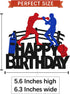 Boxing Cake Topper Bout Pugilist Infighter Beat Boxing Platform Punching Bag Glove Themed Men Kids Boy Girl Birthday Party Cake Decor Happy Bday E...