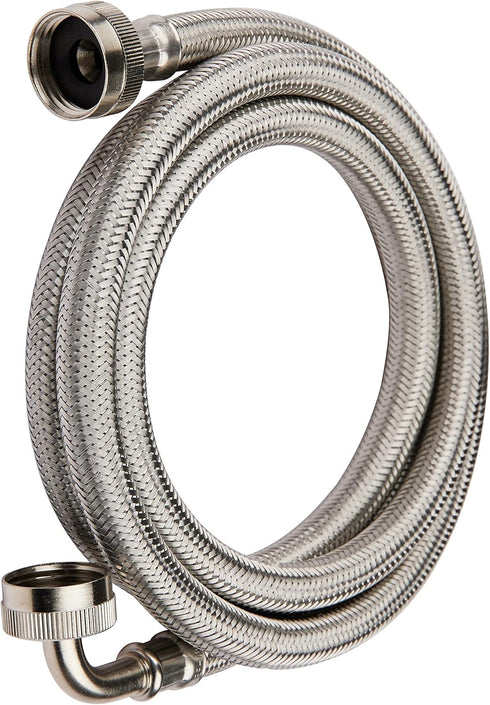 EFIELD Premium Washing Machine Hose with 90 Degree Elbow, Hot or Cold Water Supply Line, 6 Feet, PVC Core with Braided Stainless Steel...