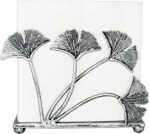 OwlGift Modern Ginkgo Leaves Design Napkin Holder for Tables, Metal Paper Napkin Storage for Kitchen, Stylish Paper Towel Dispenser, Mail Letter S...