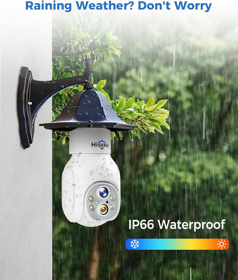 Hiseeu Light Bulb Security Camera Wireless WiFi 2.4GHz,10X Zoom PTZ Light Socket Security Camera Waterproof, 2-Way-Audio, Auto Tracking & Alarm, 3...