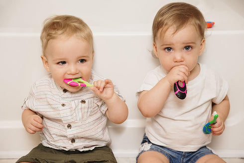 Farber Baby Toddler Toothbrushes Set – Infant Toothbrush 6 Pack with Compact Soft Bristles and Easy Grip Handle Includes 2 Suction Cup Toothbrush ...