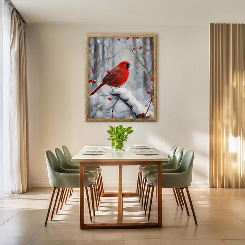 Posterizer 1 pcs-cute little bird in snowy winter scene -13-Art for Animal Lovers-Landscape & Nature Art-Decor for Home & Office- unframed wall ar...