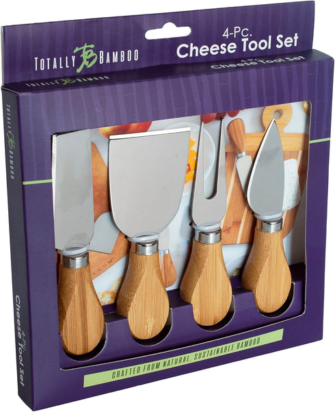 Totally Bamboo 4-Piece Cheese Tool Set, Charcuterie Board Accessories...