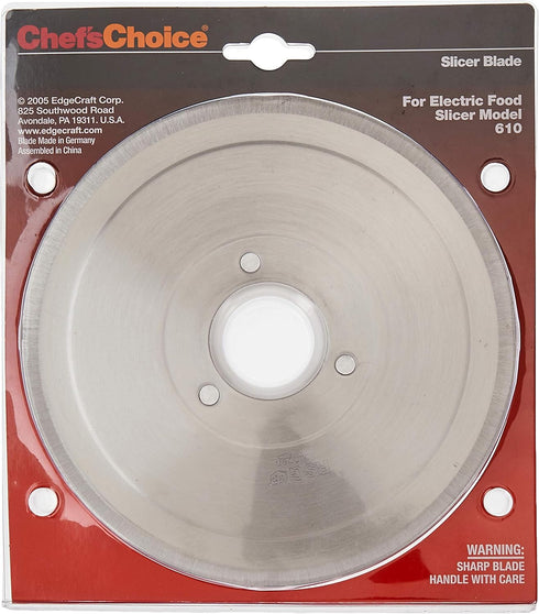 Chef'sChoice S610012 Multi-Purpose Non-Serrated Blade for Models 607, 607E, 609, 609E, 610, 6102, 615, 615A Food Slicer, 7-inch, Silver...