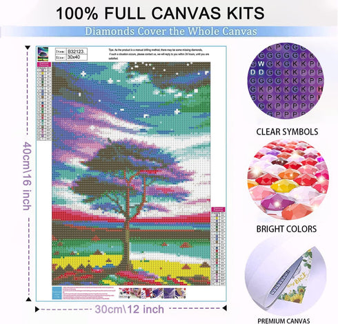 Tree of Life Diamond Painting Kits for Adults & Beginner, Aurora Diamond Art Painting Kit, DIY 5D Diamond Dot Painting, Starry Night Paint Gem Art...