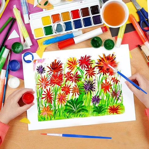 60 Pcs Short Handle Small Paint Brushes for Kids, Teens, Paintbrushes Bulk for Detail Painting (Round Brushes)...