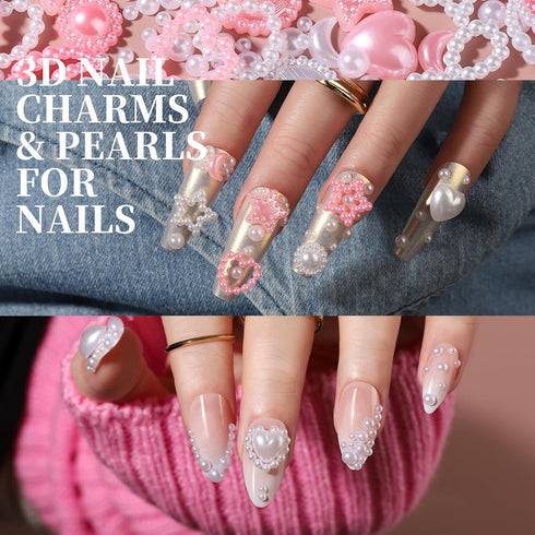 FANDAMEI Nail Art Kit, Nail Charms And Gems, Nail Art Charms, Nail Design Kit, Rhinestones For Nails, Nail Gems, Bow Nail Charms, Bow Charms For N...