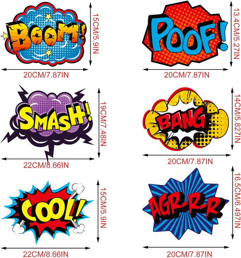 Blulu 30 Pieces Hero Themed Party Decorations, Fun Hero Sign Cutouts Signs Paper Cardboard Cutouts...
