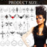 Bonuci 30 Pieces Grunge Necklace Set Goth Cross Necklace Y2k Necklace Punk Rock Vintage Harajuku Gothic Feather Chain Choker Necklace Jewelry Cost...