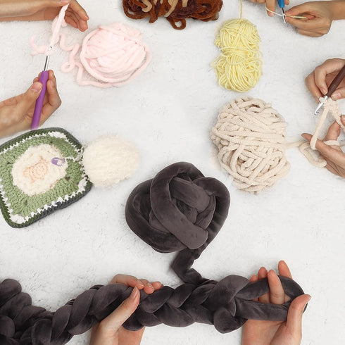 Chunky Yarn for Arm Knitting Soft Fleece Giant Wool Yarn for Blanket/Pillow/Bag?Dark Grey?......
