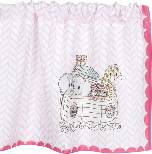 EVERYDAY KIDS Precious Moments Noah’s Ark Window Valance for Toddler and Baby Girls Animal Image of Giraffes, Tigers and Elephants on The Ark with...