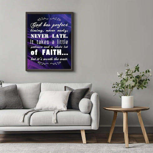 Posterizer 1 pcs-Bible Scripture-Gods Perfect Timing-Religious Posters-Typography Art-Gifts for Christians - Decor for Church, Sunday School Class...