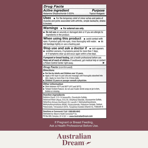 Australian Dream Arthritis Pain Relief Cream - Soothing, Non-Greasy Pain Relief Cream - Powerful Topical Arthritis Pain Relief Good for Muscle Ach...