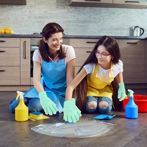 1 Pair Microfiber Dusting Gloves, Reusable Washable Cleaning Gloves Mittens for Plants House Cleaning Car Blinds Lamps and Small Hard to Reach Cor...