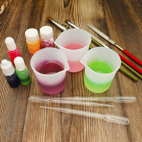 10 PCS 100ml Silicone Measuring Cups for Resin Non-Stick Mixing Cups Glue Tools, Precise Scale Toning Cups for Resin DIY Craft Jewelry Making...
